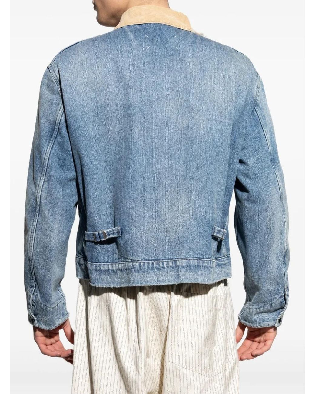 Maison Margiela Blue Denim Bomber Jacket for men