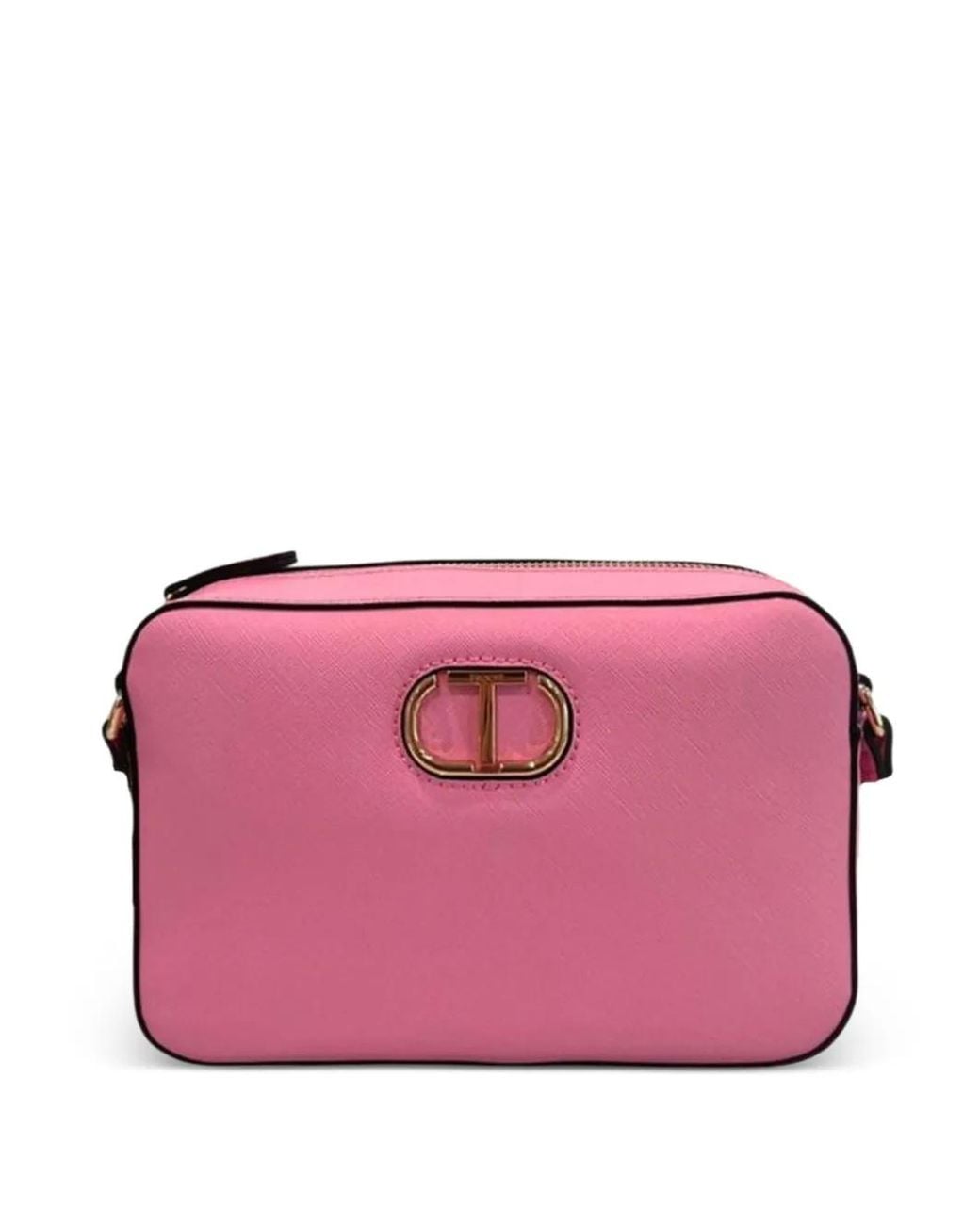Twinset Pink Logo-Plaque Cross Body Bag