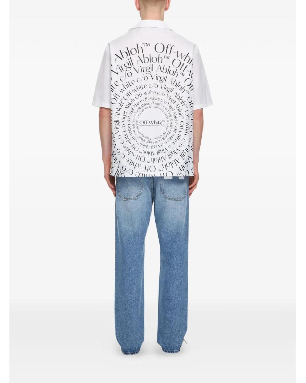 Off-White c/o Virgil Abloh White Circle Off Popl Bowl Cotton Shirt for men