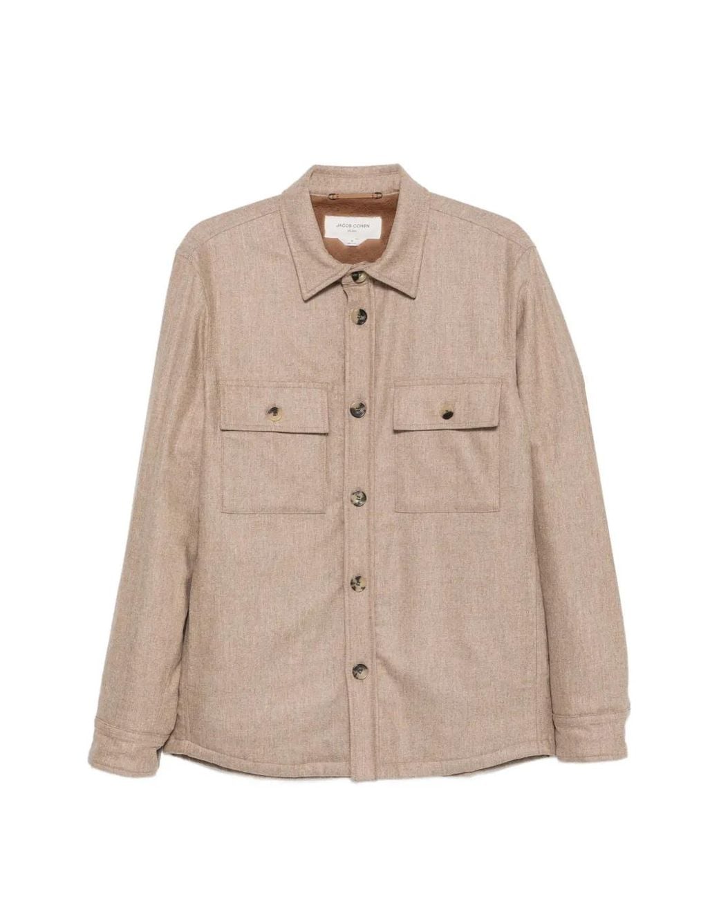 Jacob Cohen Natural Button-Up Chest-Pocket Shirt Jacket for men