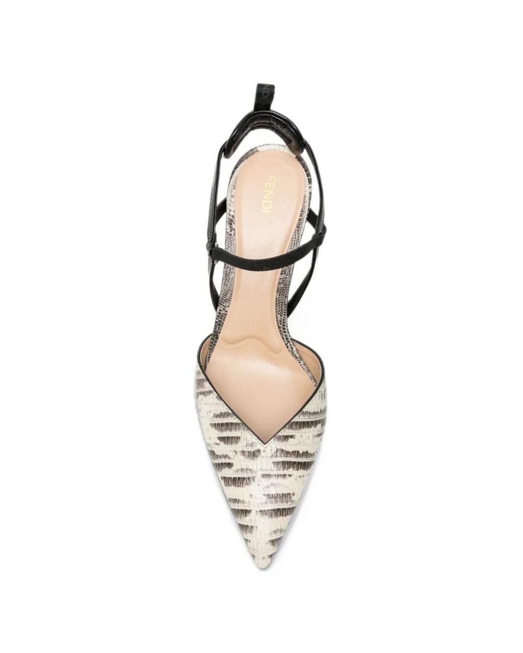 Fendi White Snakeskin-Effect Pointed-Toe Pumps