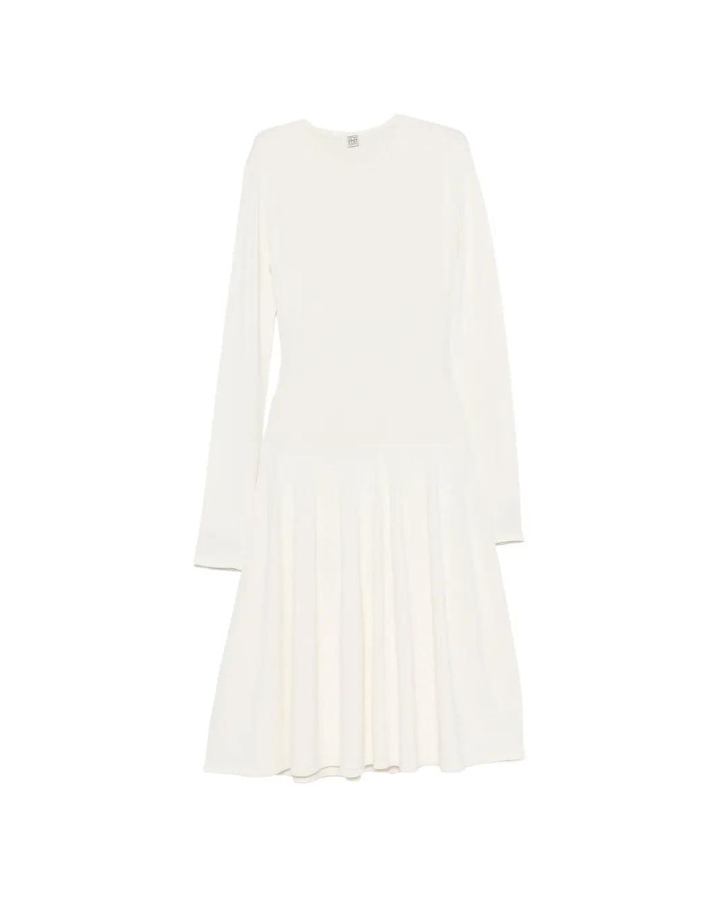 Totême White Sculpted Knit Dress