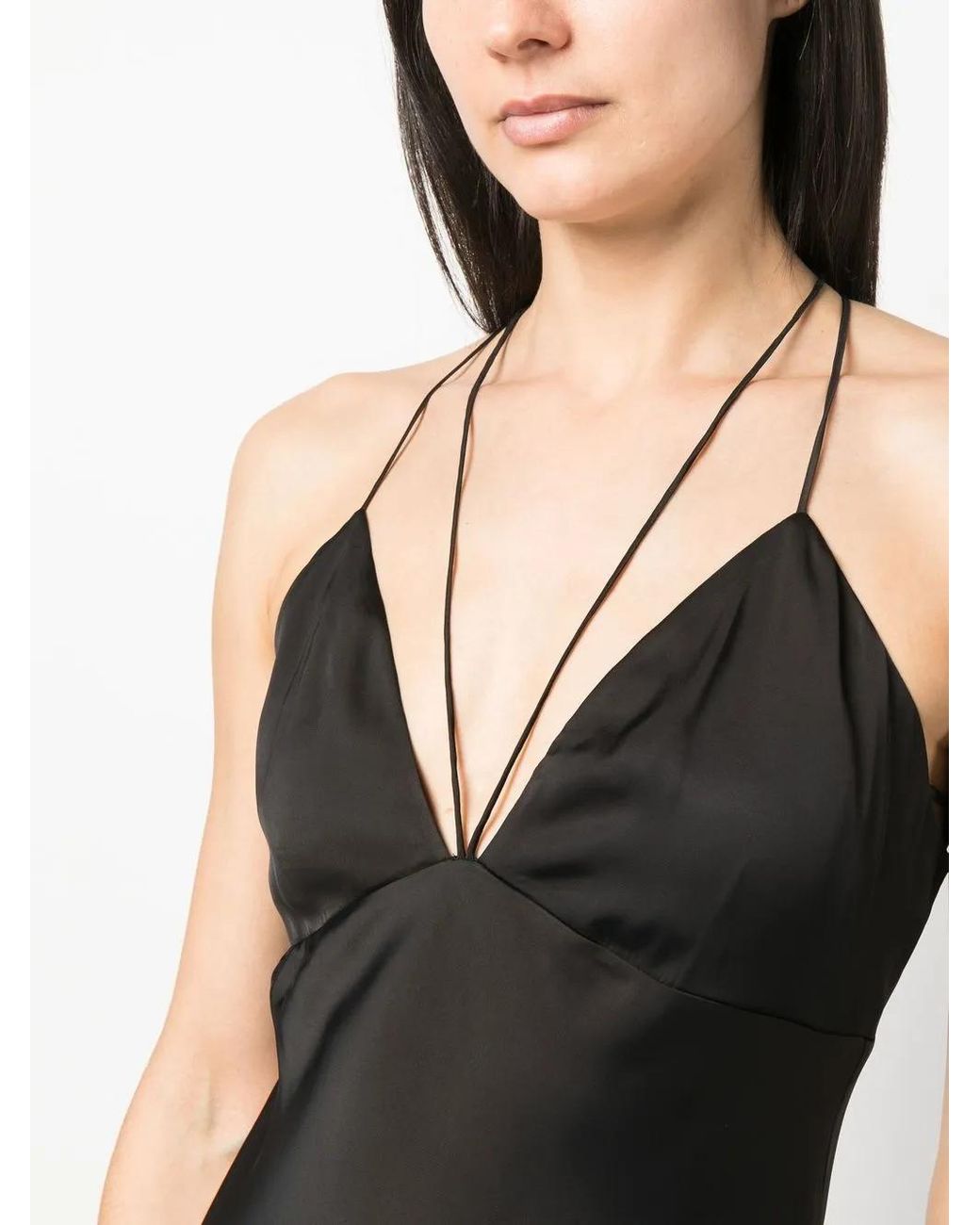 Calvin Klein Black Strap-Detail Slip Dress