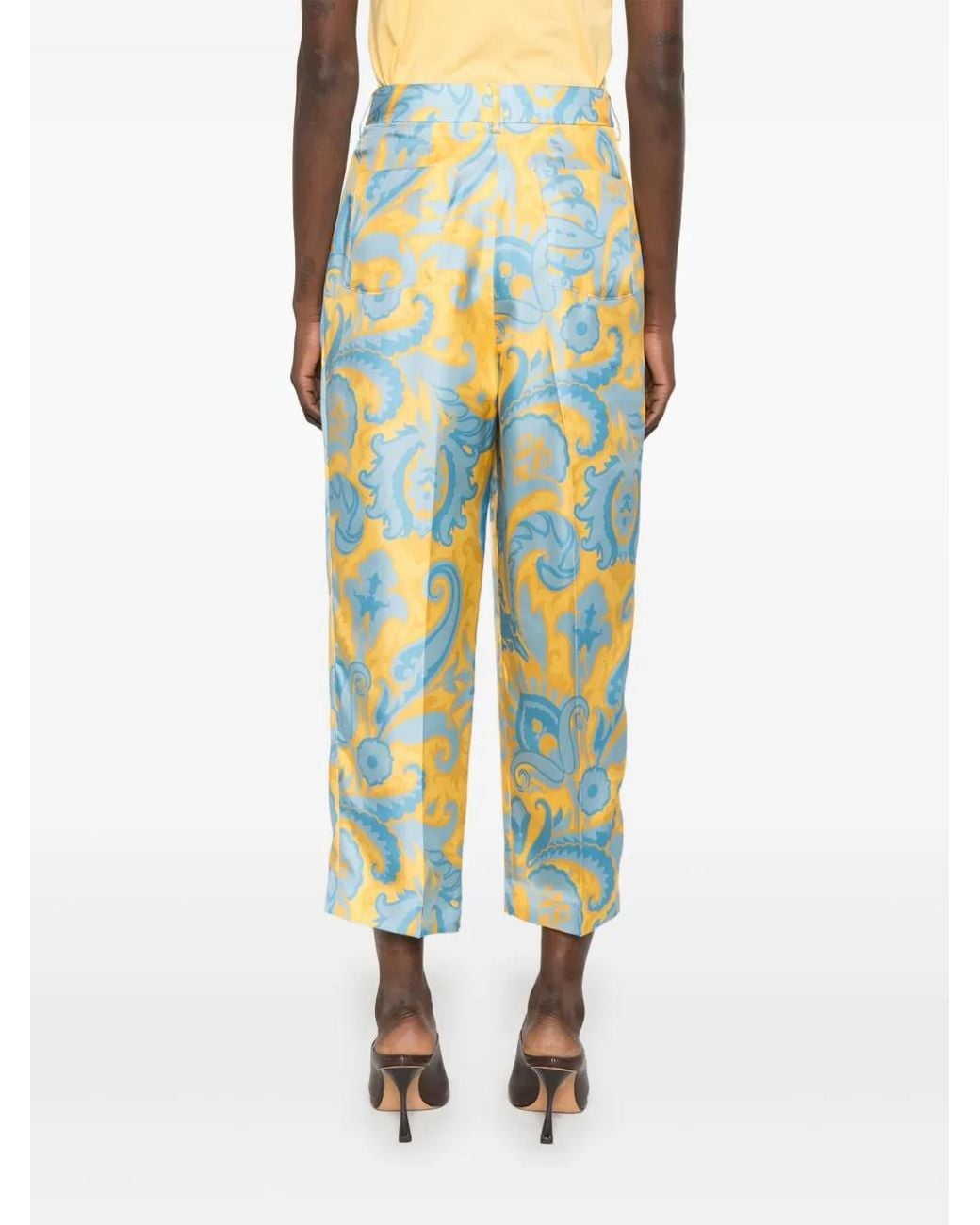 Etro Blue Silk Trousers