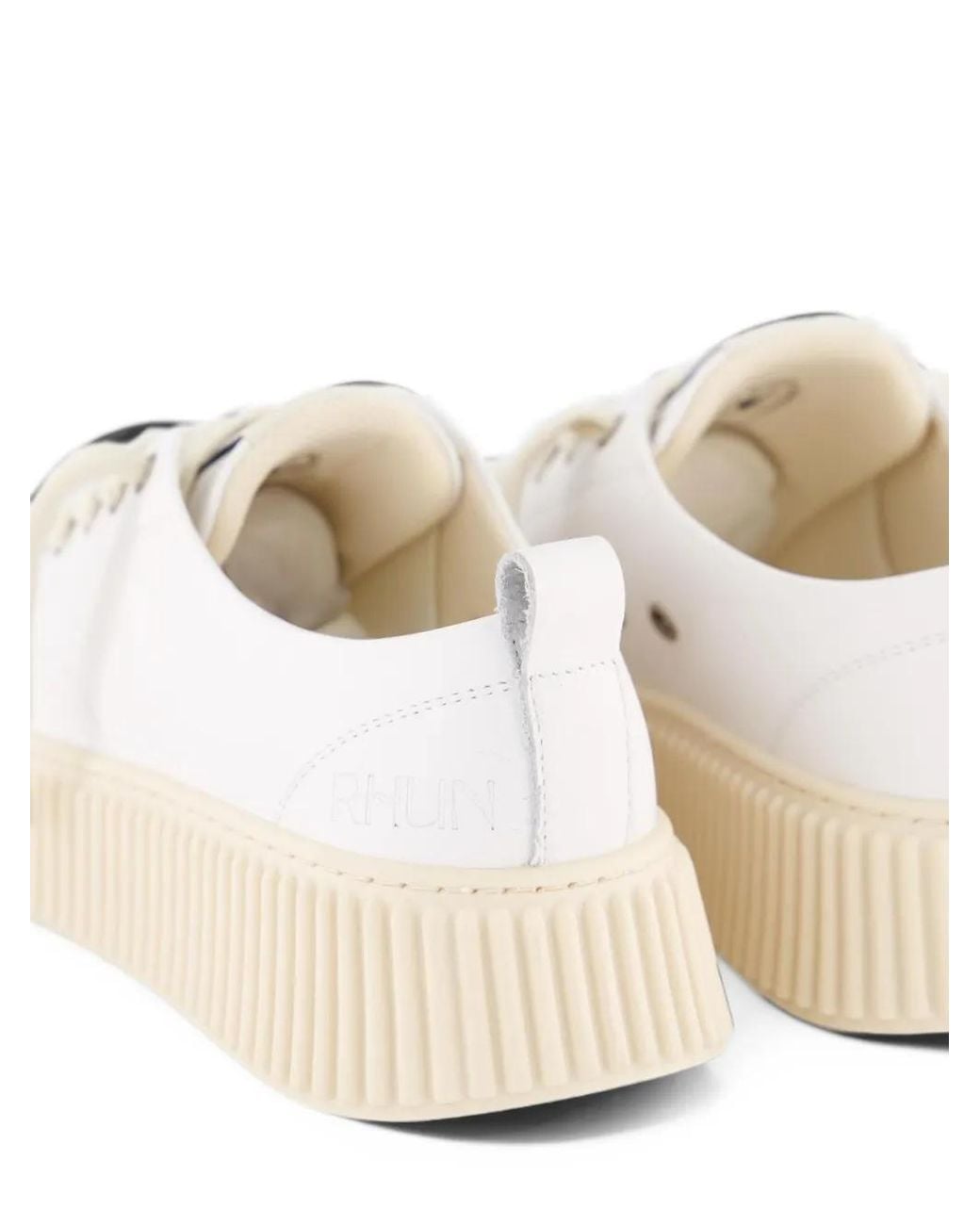 Rhun White Treble Leather Sneakers