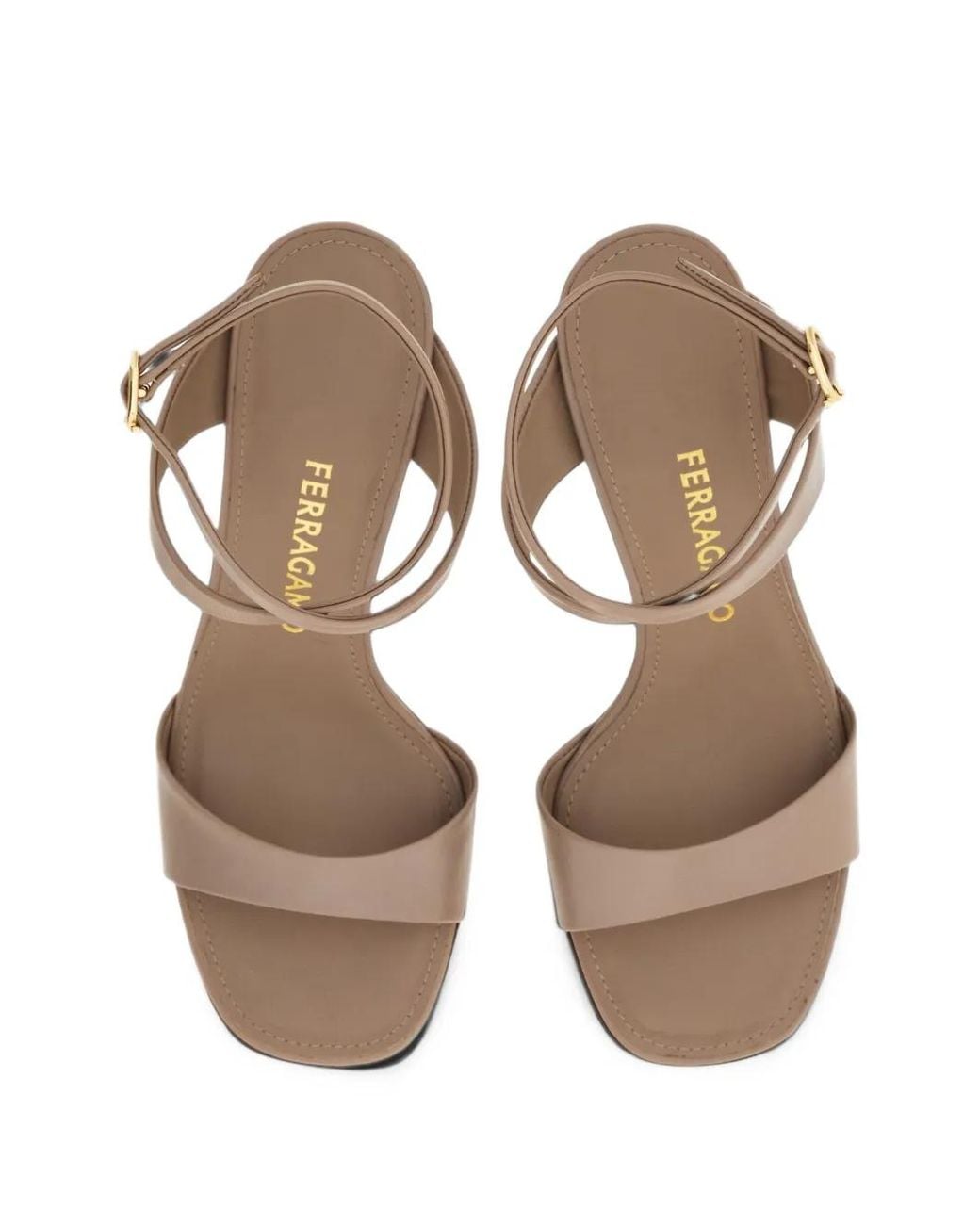 Ferragamo Metallic Square-Toe Sandals
