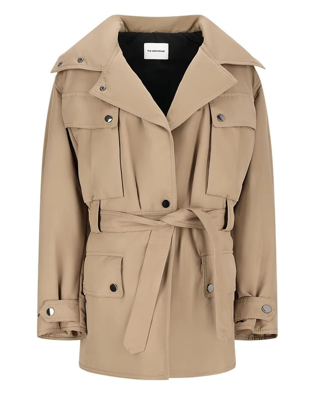 ANDAMANE Natural Belted Cargo-Pocket Jacket