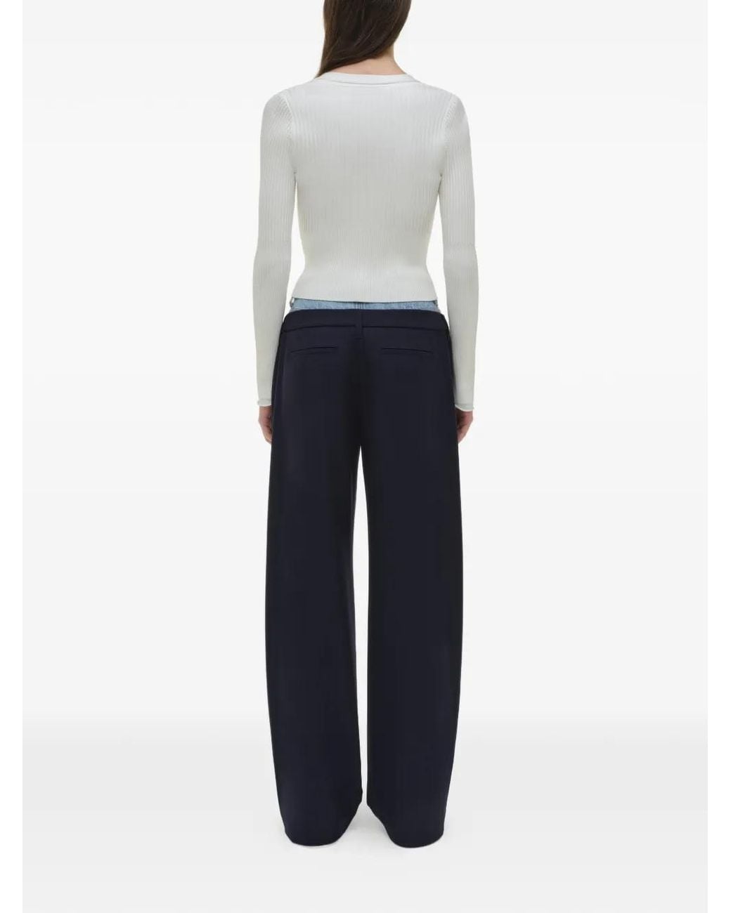 Jonathan Simkhai Blue Ophelia Double-Waistband Trousers