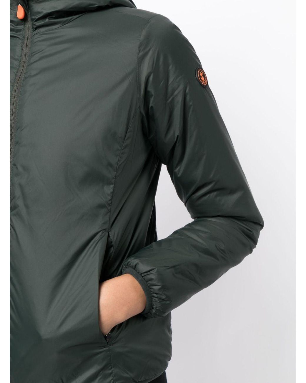 Save The Duck Zip-up Hooded Jacket in Green | Lyst