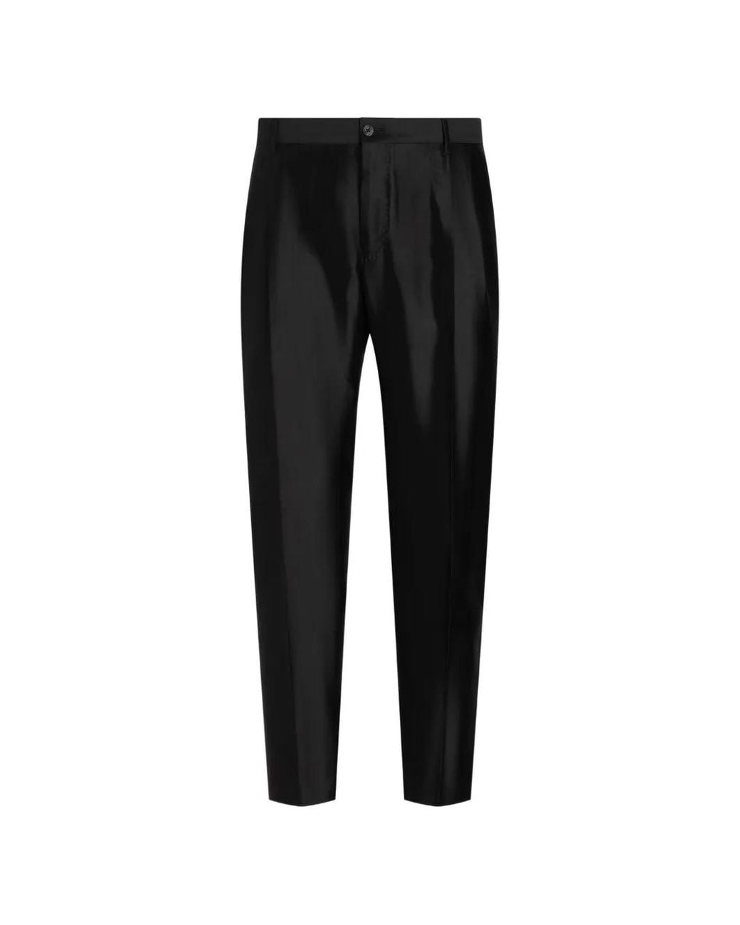 Dolce & Gabbana Black Exclusive Mikado Trousers for men