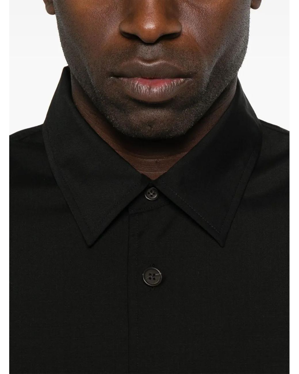 Emporio Armani Black Wool Shirt Jacket for men