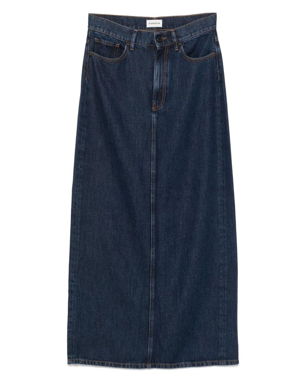 P.A.R.O.S.H. Blue Denim Maxi Skirt