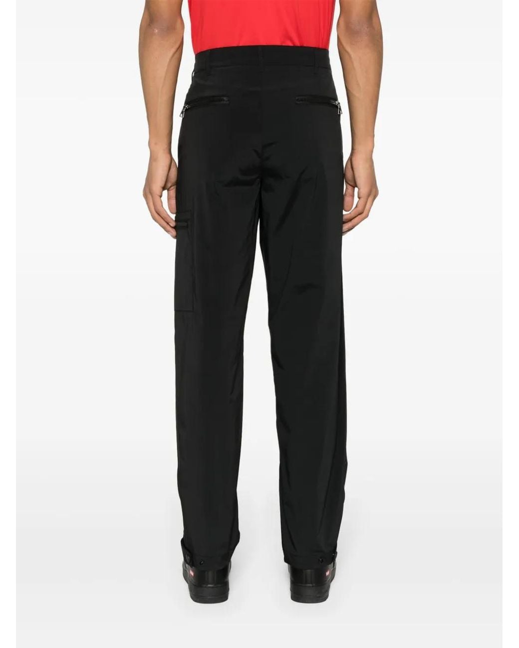 Palm Angels Black Loose-Fit Shell Trousers for men