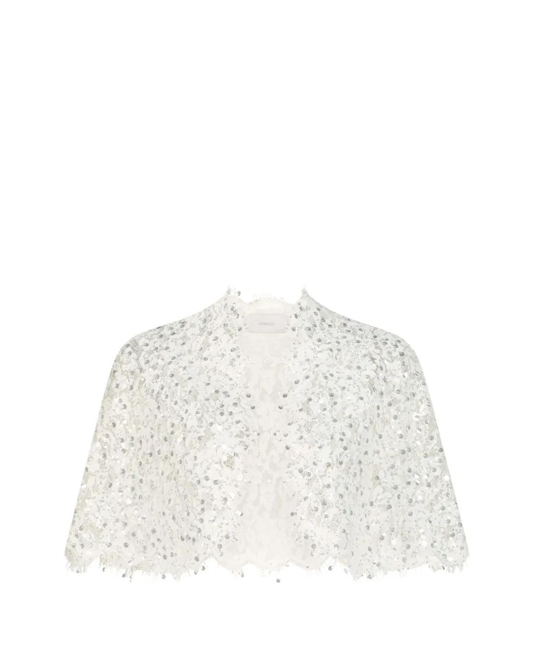 Adamaris White Sequin-Embroidered Lace Jacket