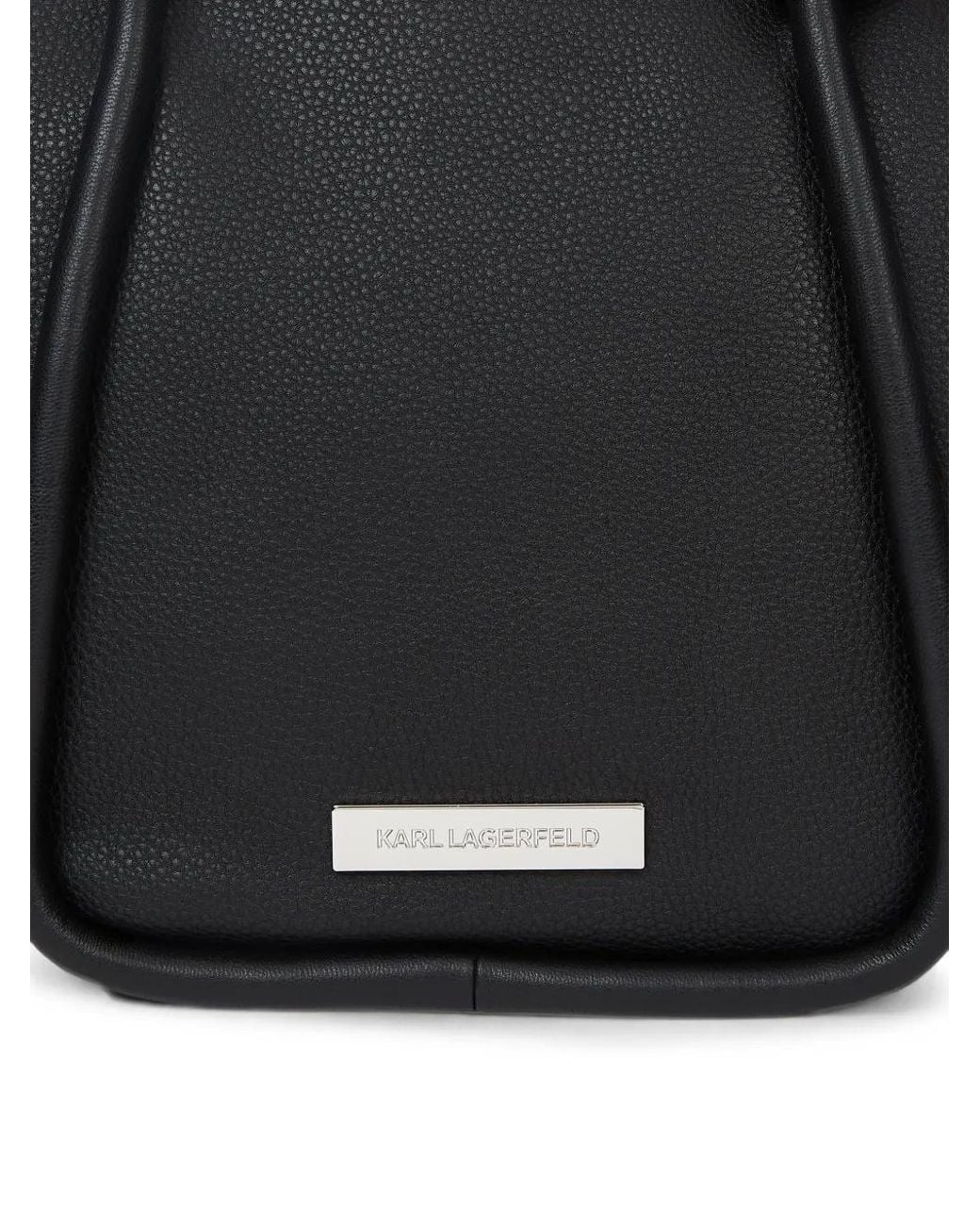 Karl Lagerfeld Black Ikon Pebble Small Tote Bag