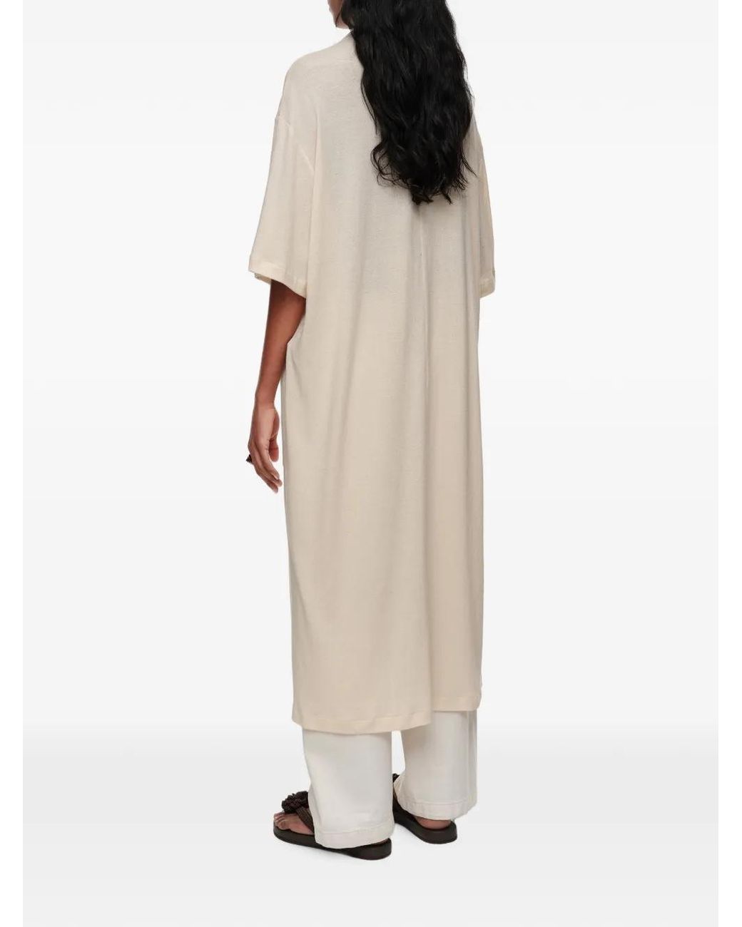 Bimba Y Lola White Shirt Dress With Crochet Details