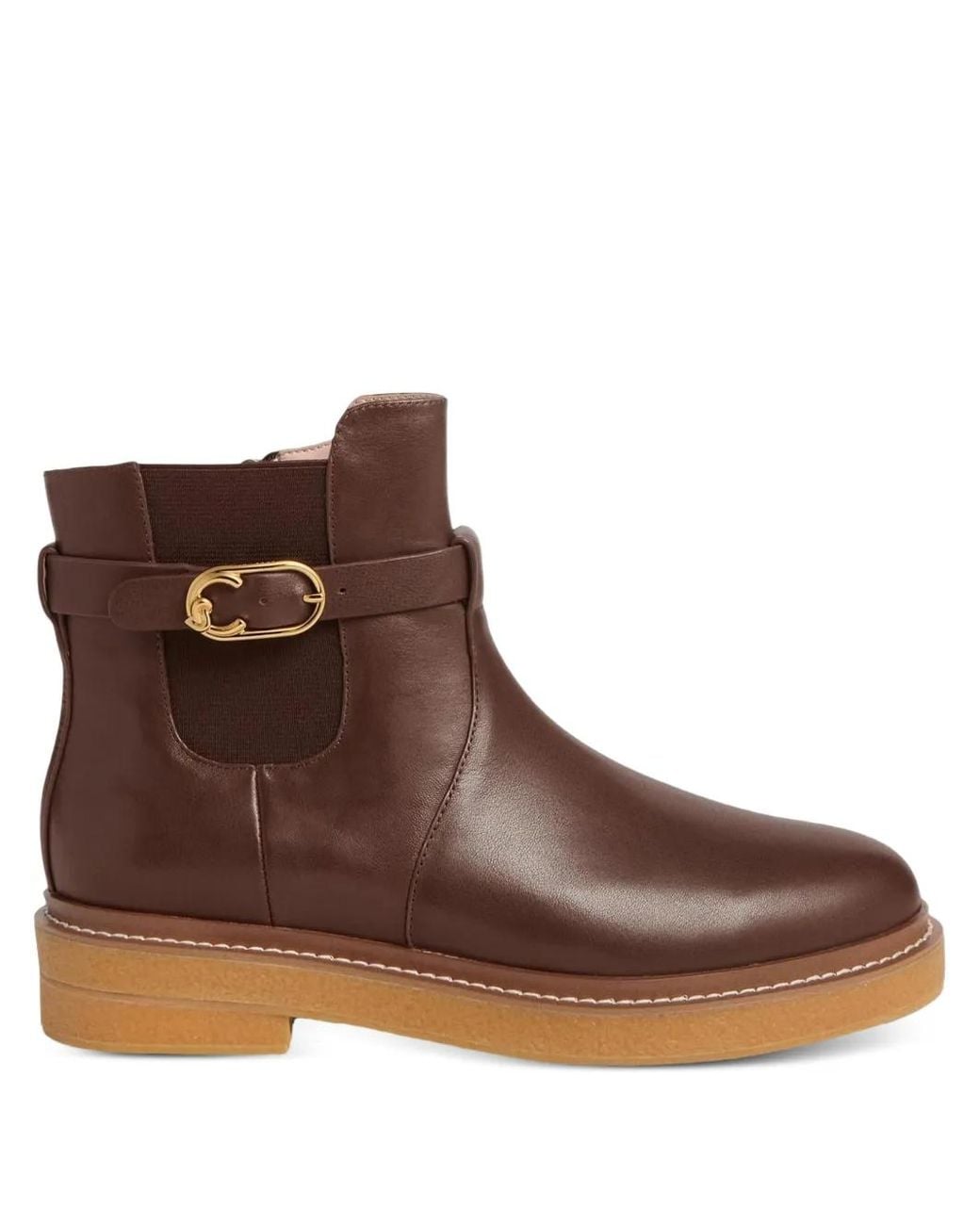 Coccinelle Brown C-Saddle Buckle-Strap Boots
