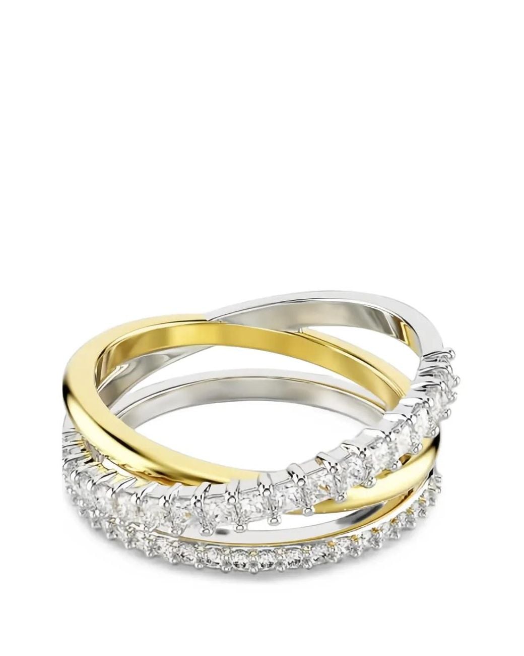 Swarovski Metallic Hyperbola Crystal-Embellished Crossover Rings