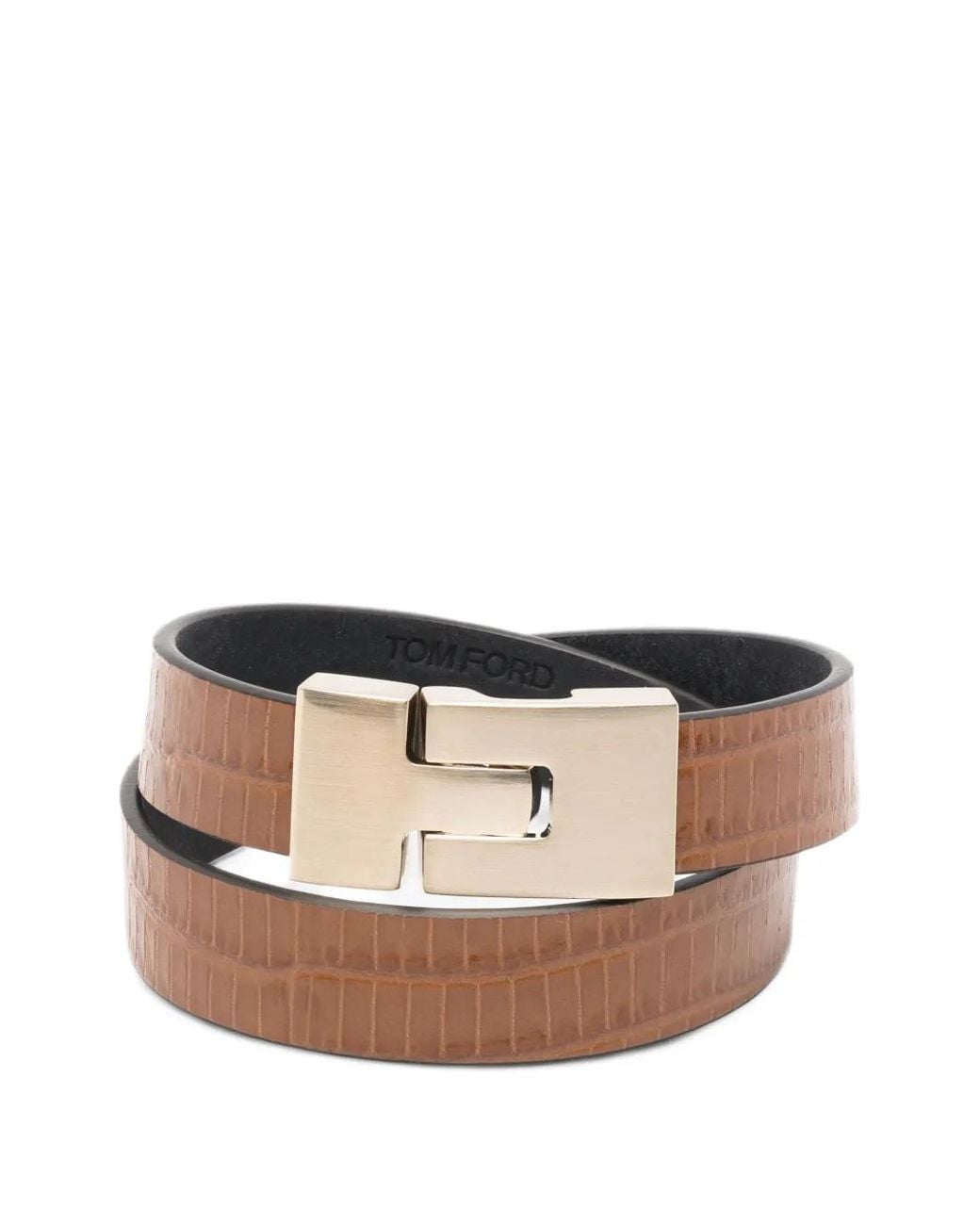 Tom Ford Pink Lizard-Effect Wrap Bracelet