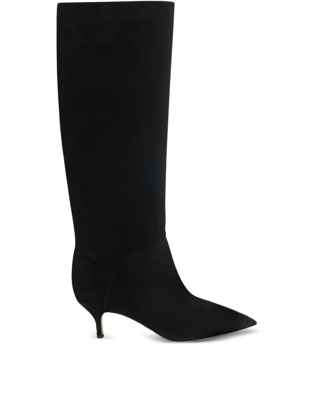 Casadei Black Pointed Flat Knee-High Boots