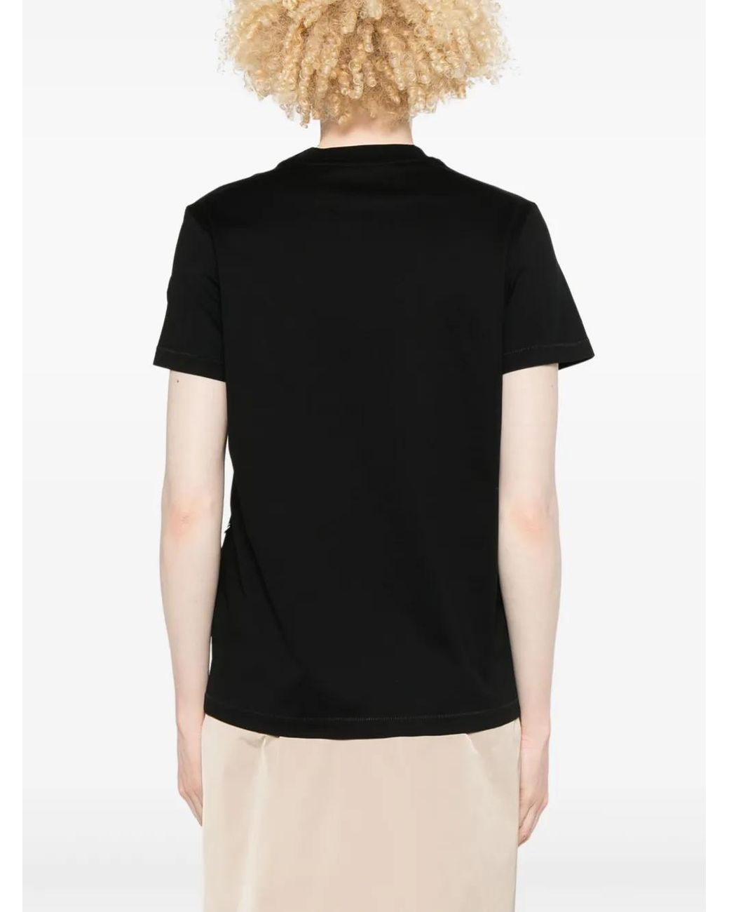 Moncler Black Beaded Cotton T-Shirt