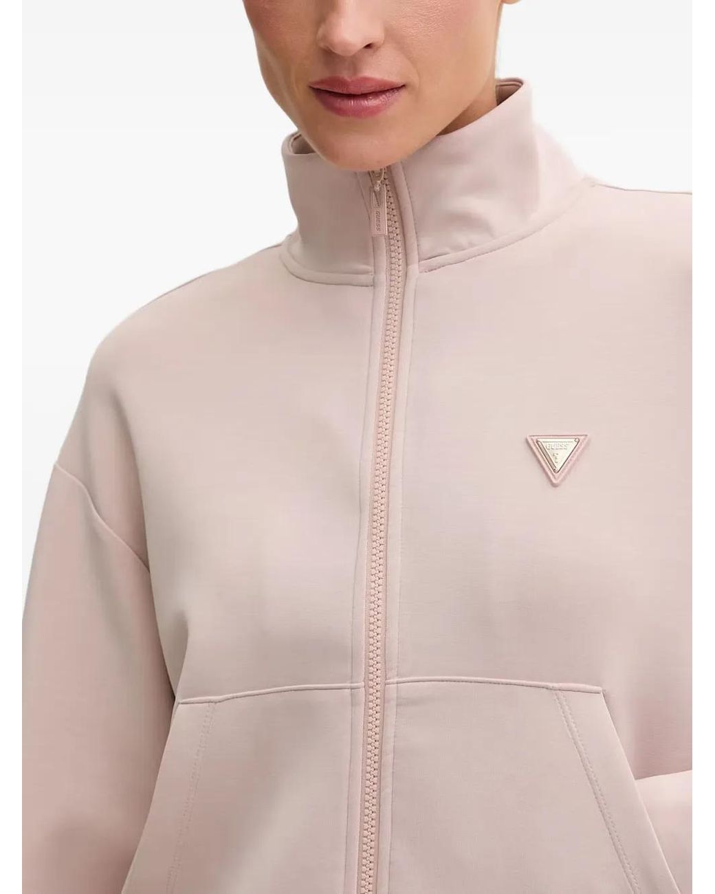 Guess Natural Triangle Logo High Neck Sweatshirt