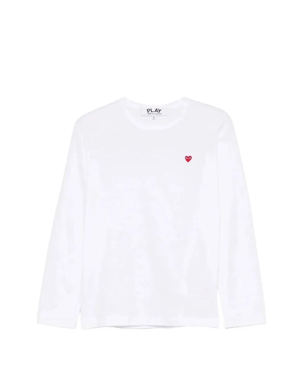 COMME DES GARÇONS PLAY White Heart-Patch Long-Sleeve T-Shirt for men