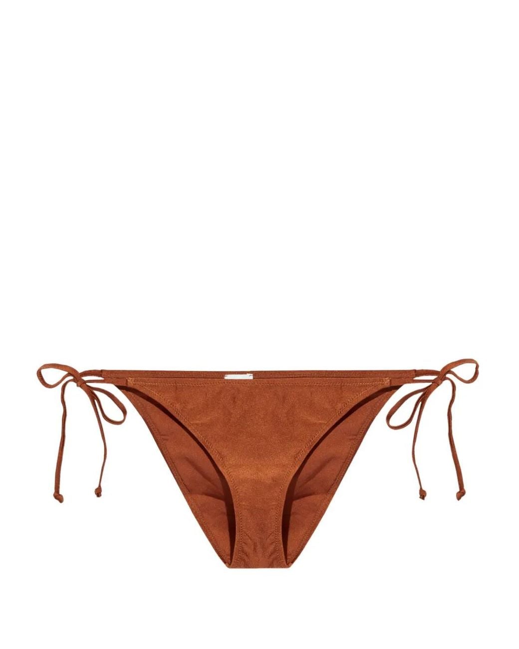 Ganni Brown Side-Tie Bikini Bottoms