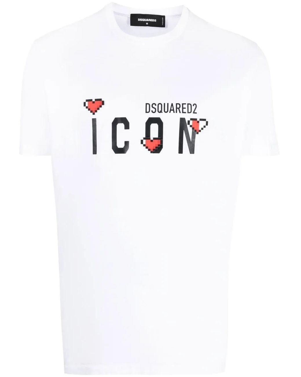 DSquared² White Icon Logo-Print T-Shirt for men