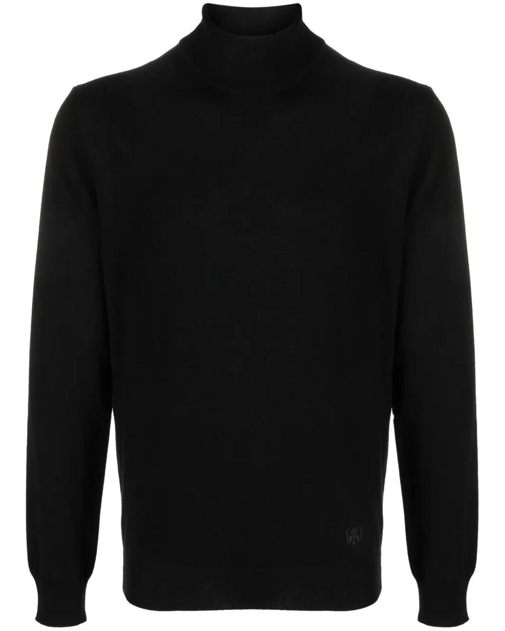 Corneliani Black High-Neck Virgin-Wool Jumper for men