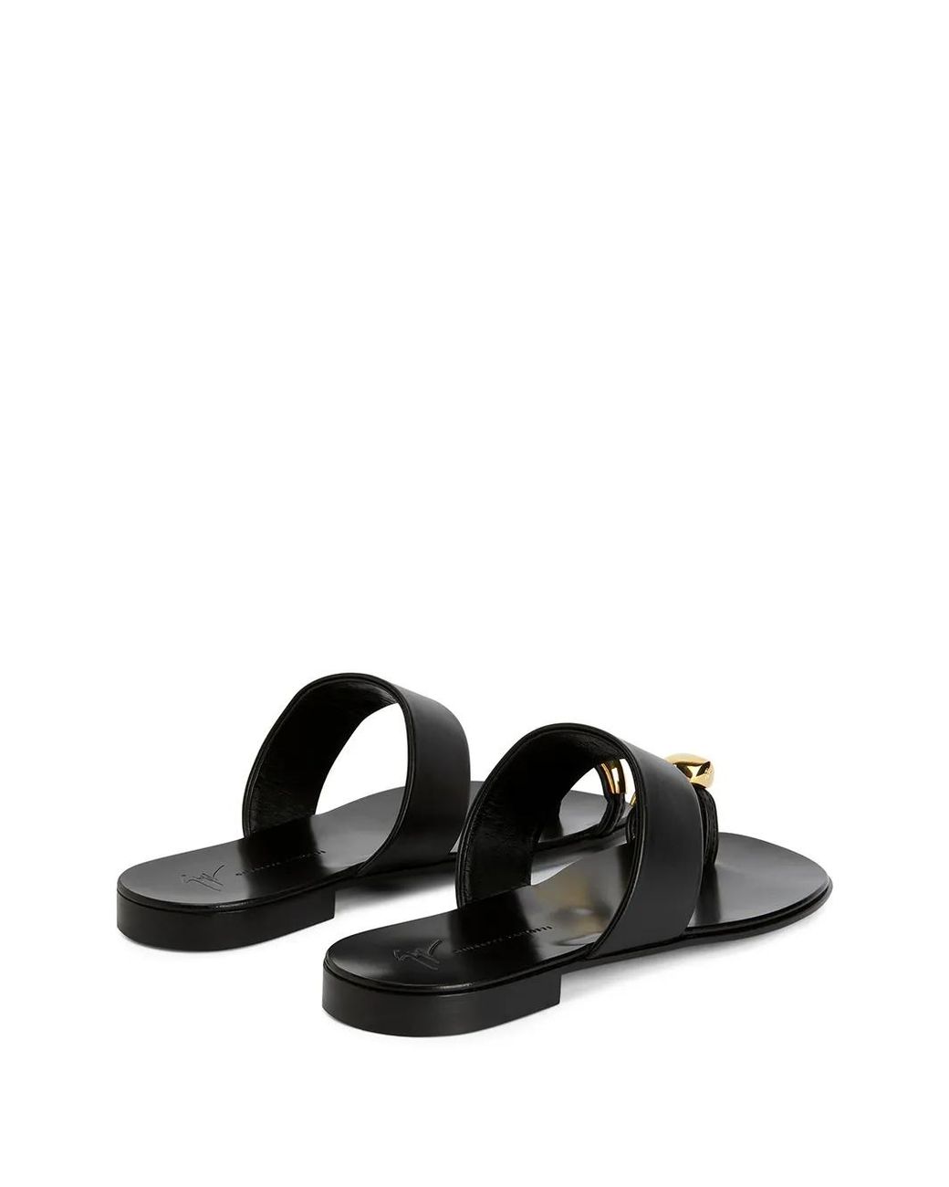 Giuseppe Zanotti Black Norbert Leather Toe-Loop Sandals for men