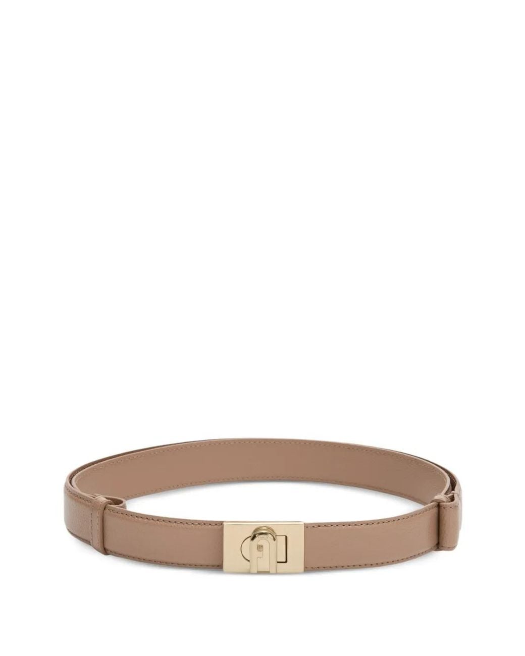 Furla White Leather Adjustable  Belt with Silver Buckle Furla Leather Buckle Belt In White - 11% Off | Editorialist main image 3