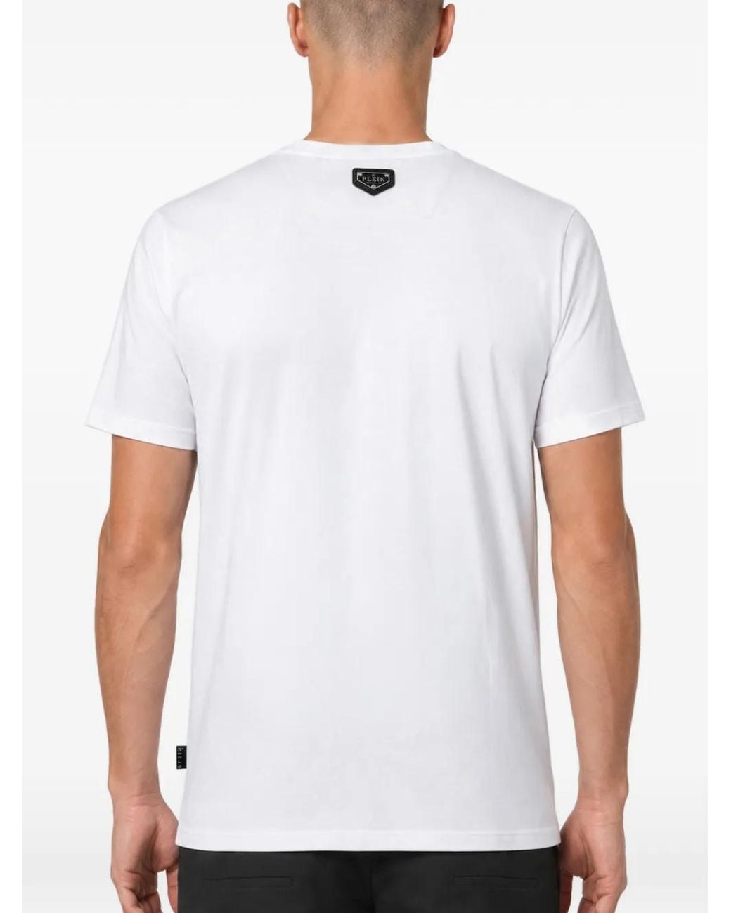 Philipp Plein White T-Shirt Money Mouse Orné De Strass for men