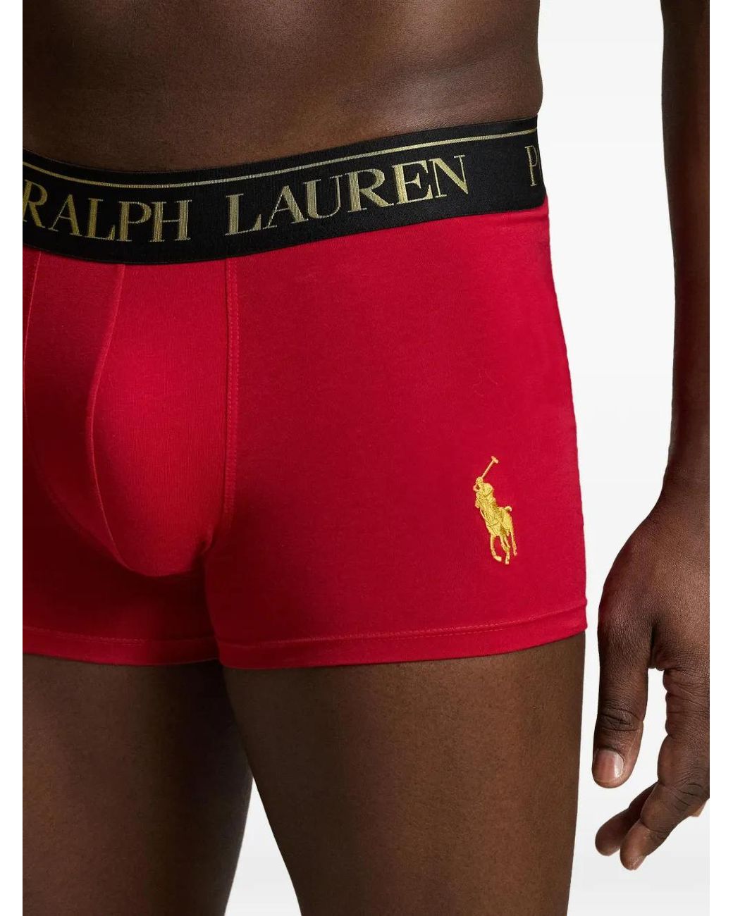 Polo Ralph Lauren Red Logo-Waistband Polo Bear Trunks (Set Of Two) for men