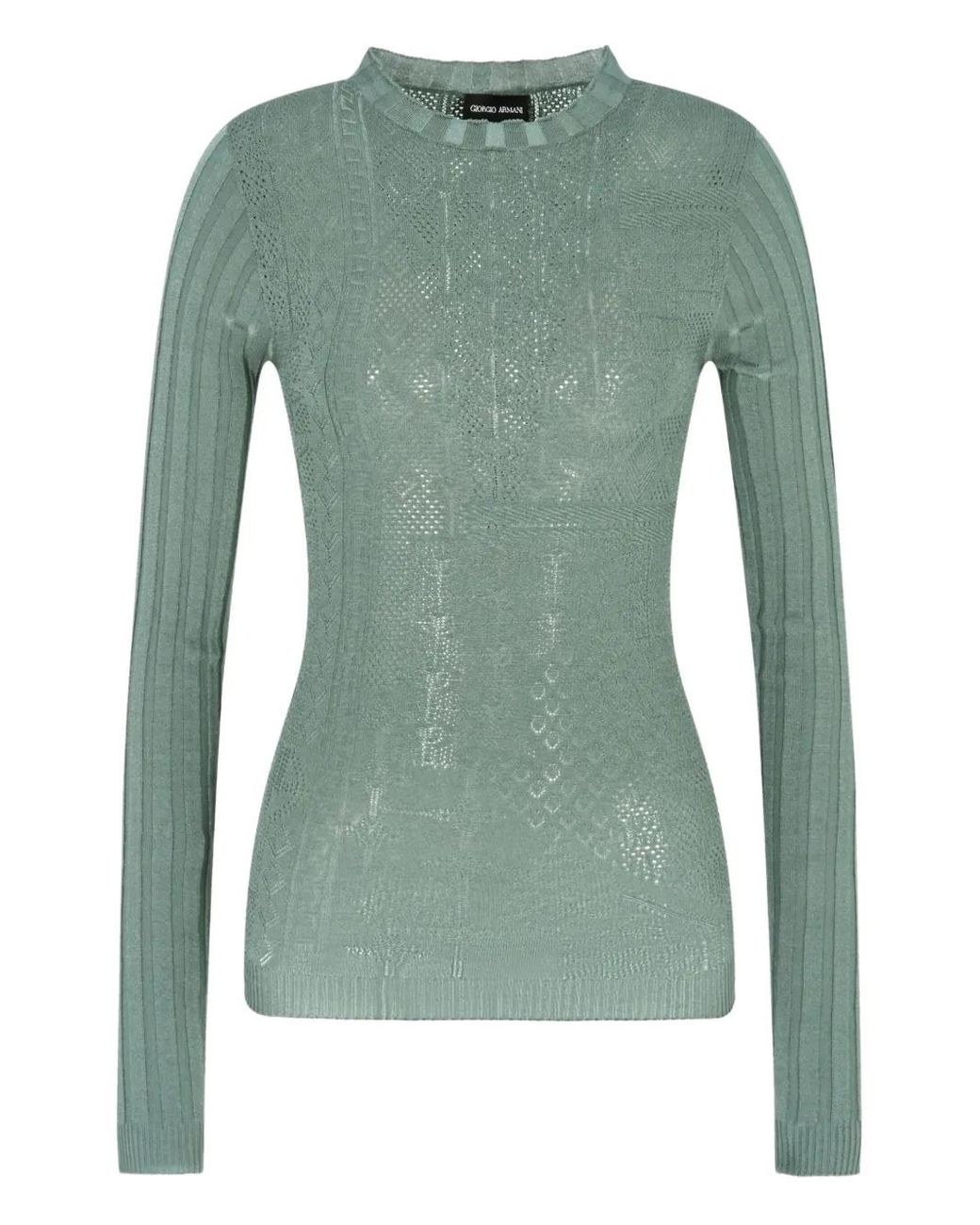 Giorgio Armani Green Open-Knit Jumper
