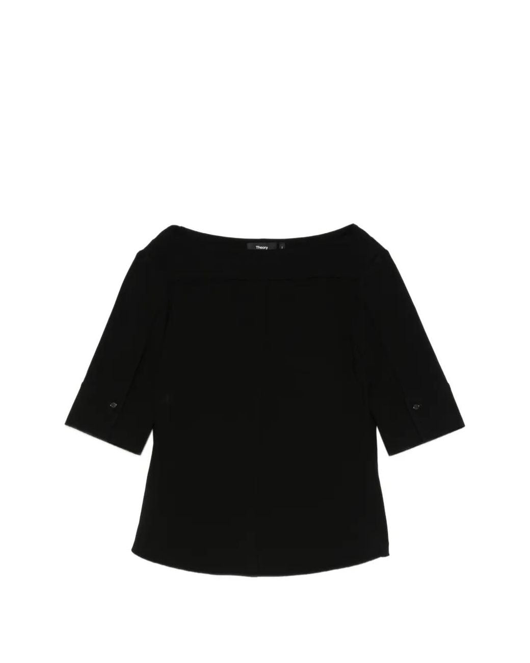 Theory Black Short-Sleeve Blouse