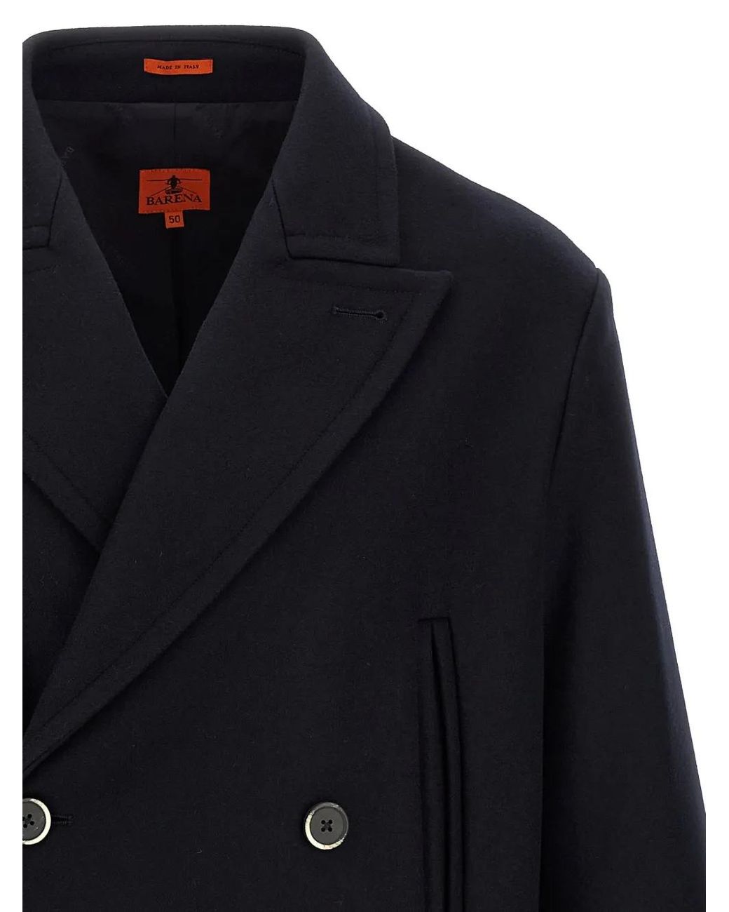 Barena Blue Double-Breasted Peak-Lapel Coat for men