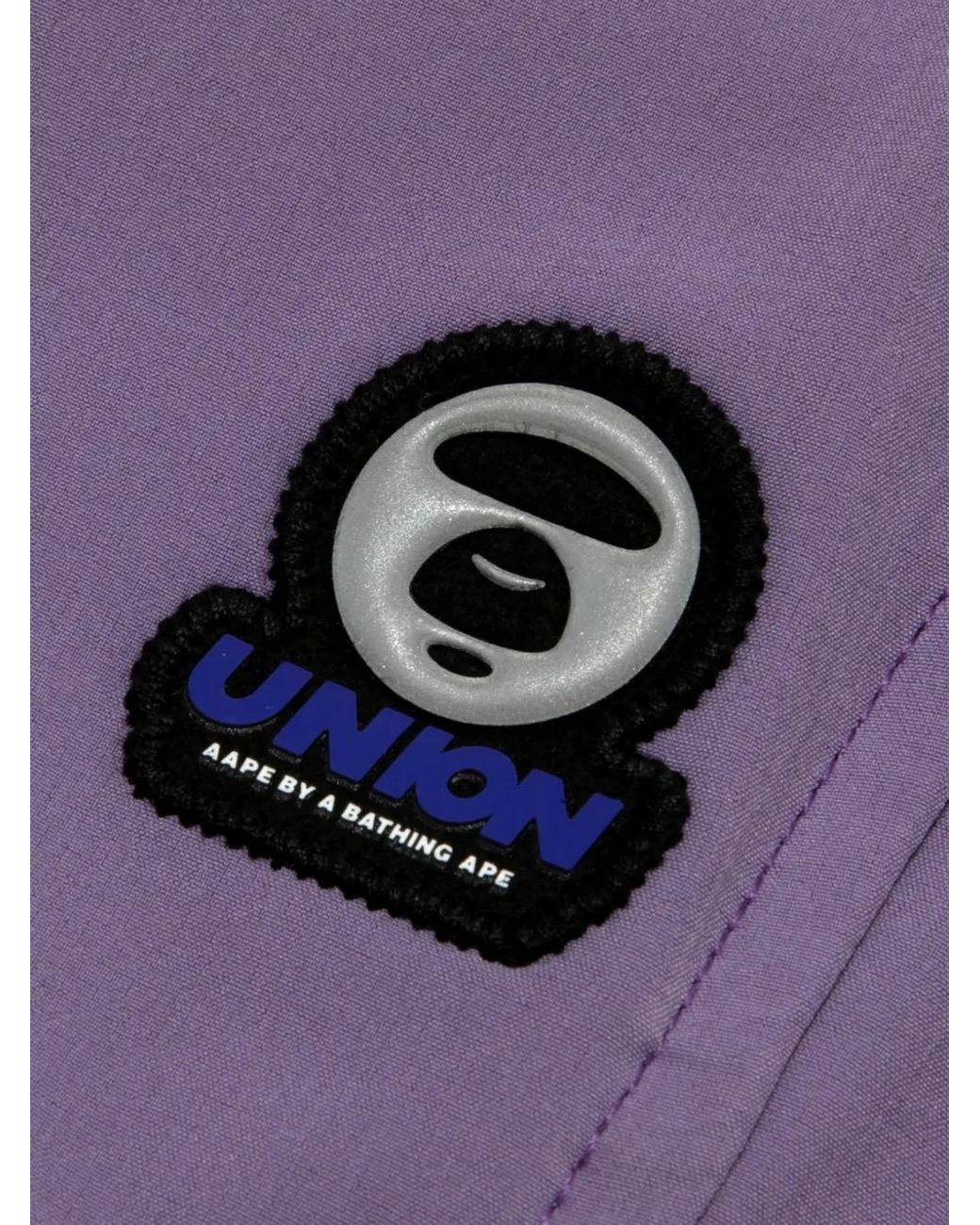 Aape By A Bathing Ape Purple Logo-Patch Shorts for men