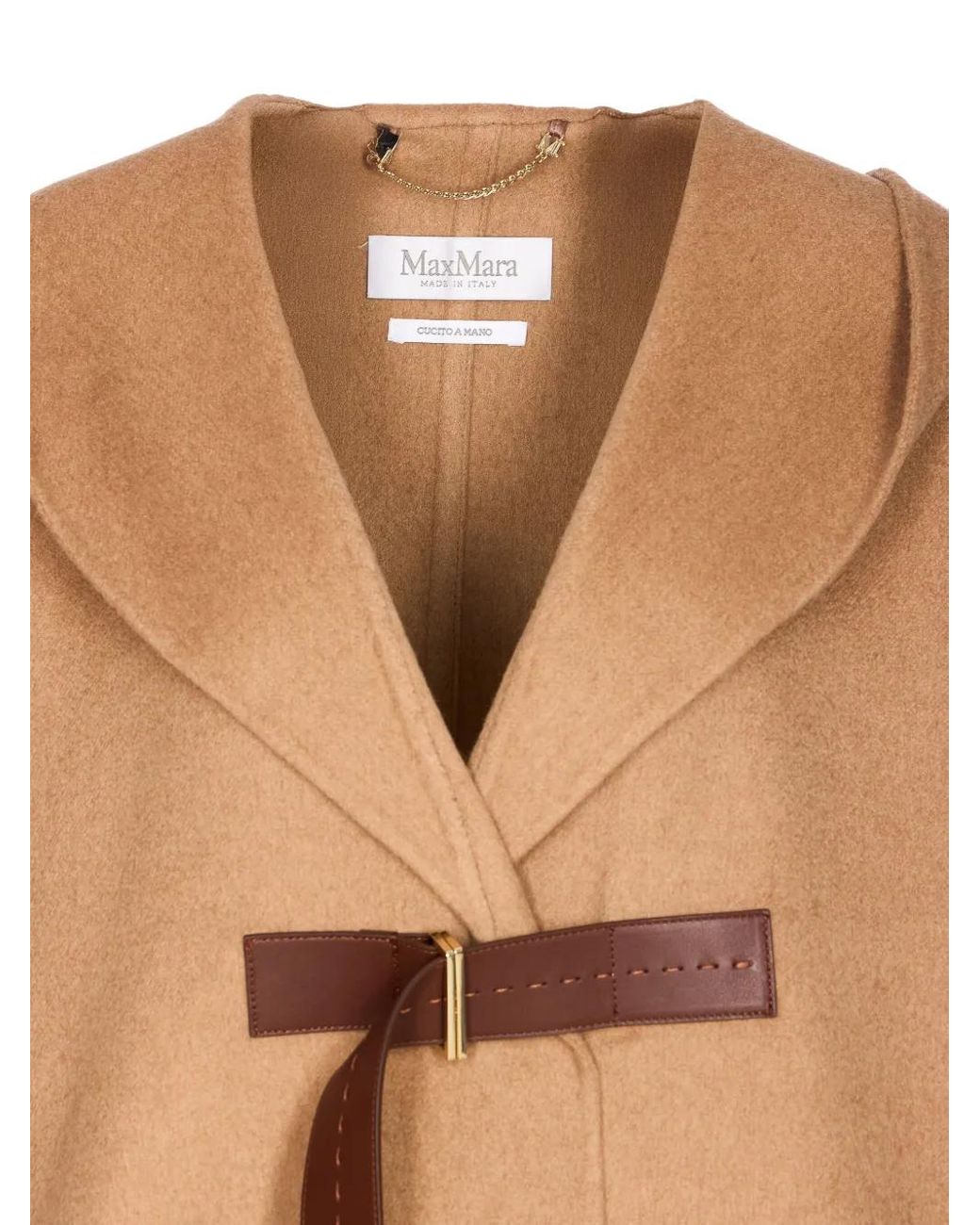 Max Mara Natural Hooded Belted Cape