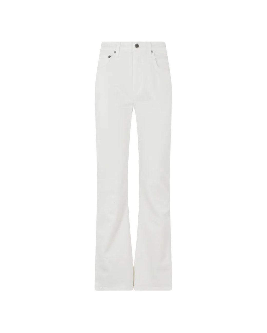 Citizens of Humanity White Logo-Patch Jeans