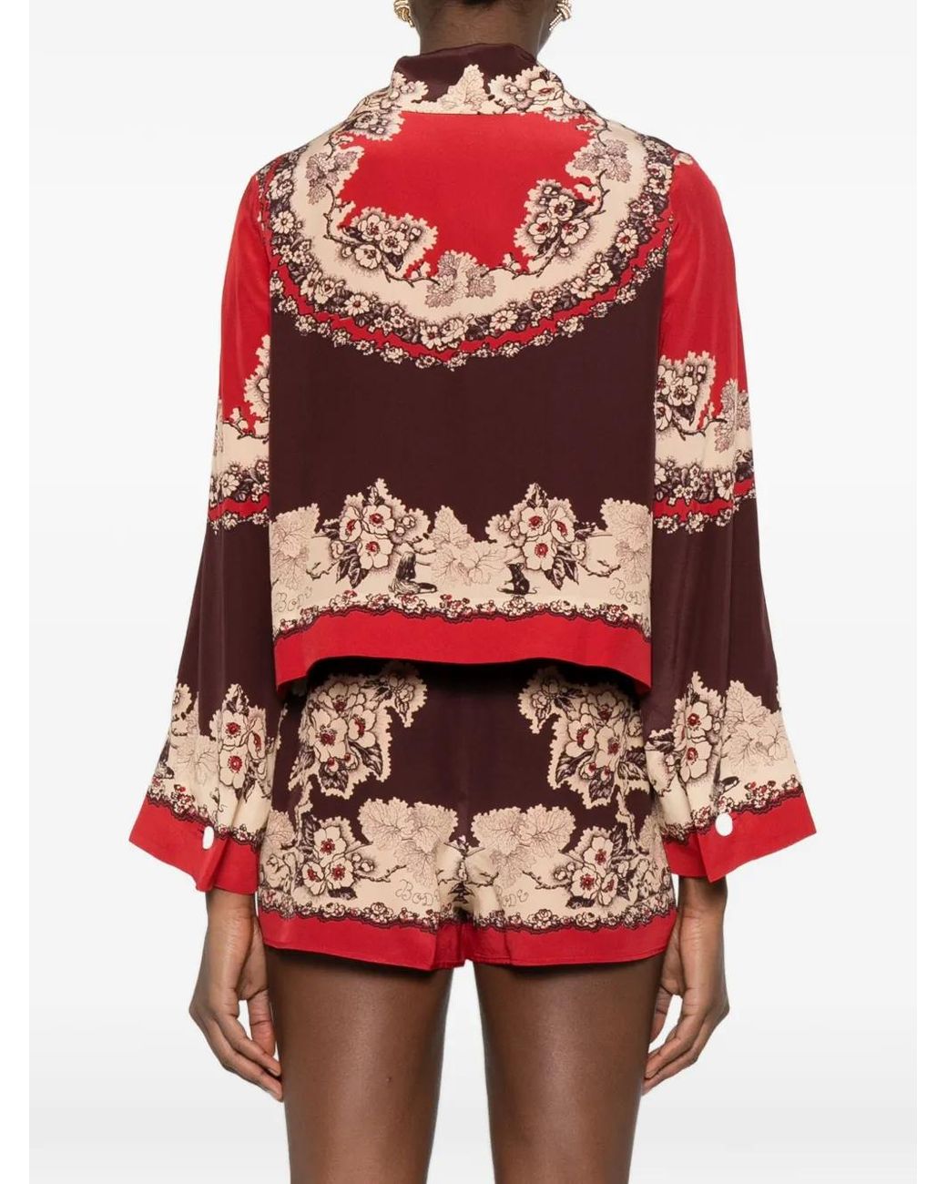 Bode Red Floral Button Jacket
