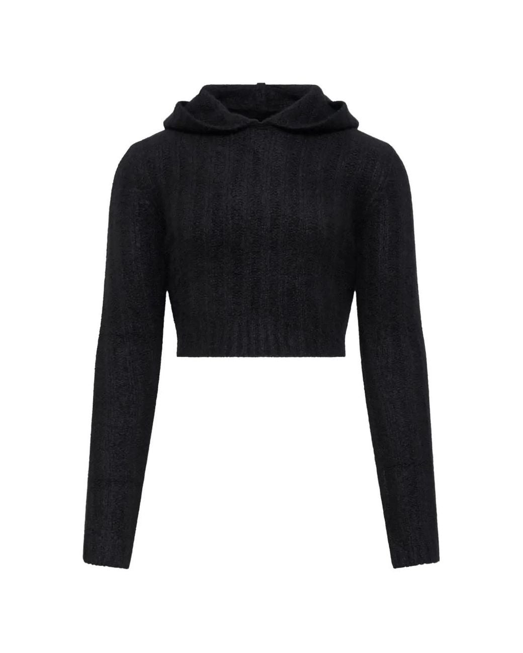 Rick Owens Black Tower Cropped Hoodie for men