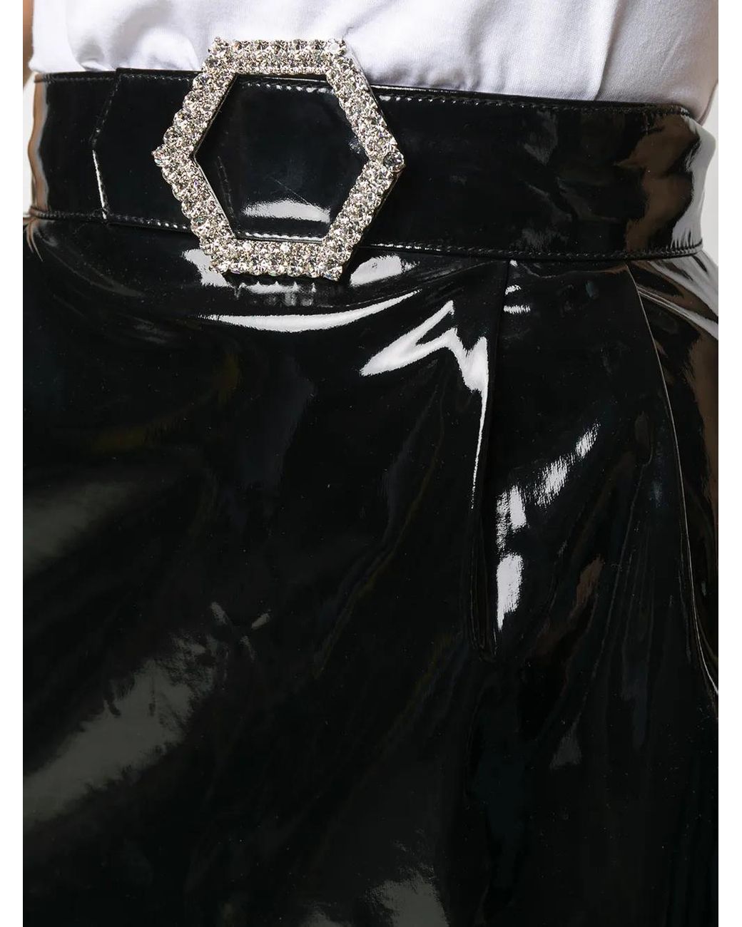 Philipp Plein Gelakte Mini-Rok in het Black