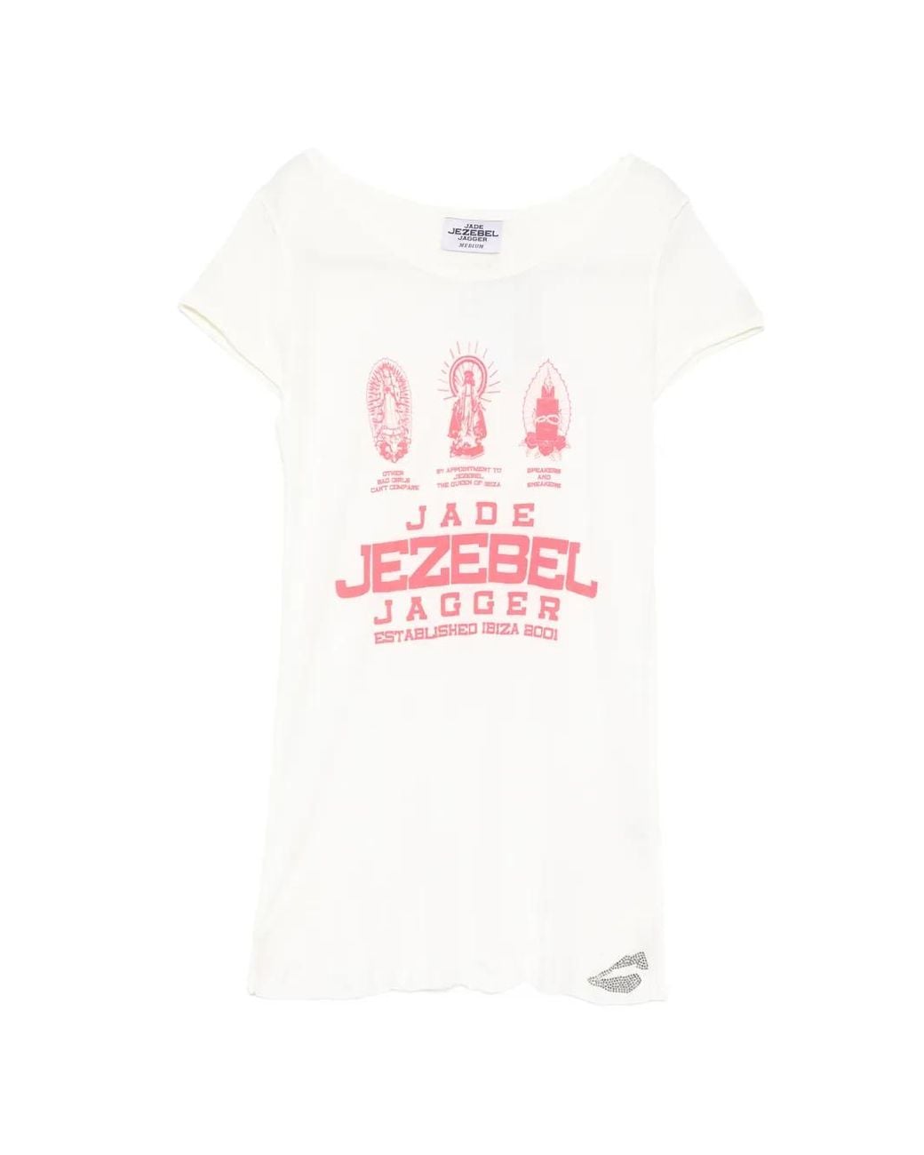 Jade Jagger Pink T-Shirt À Logo Imprimé