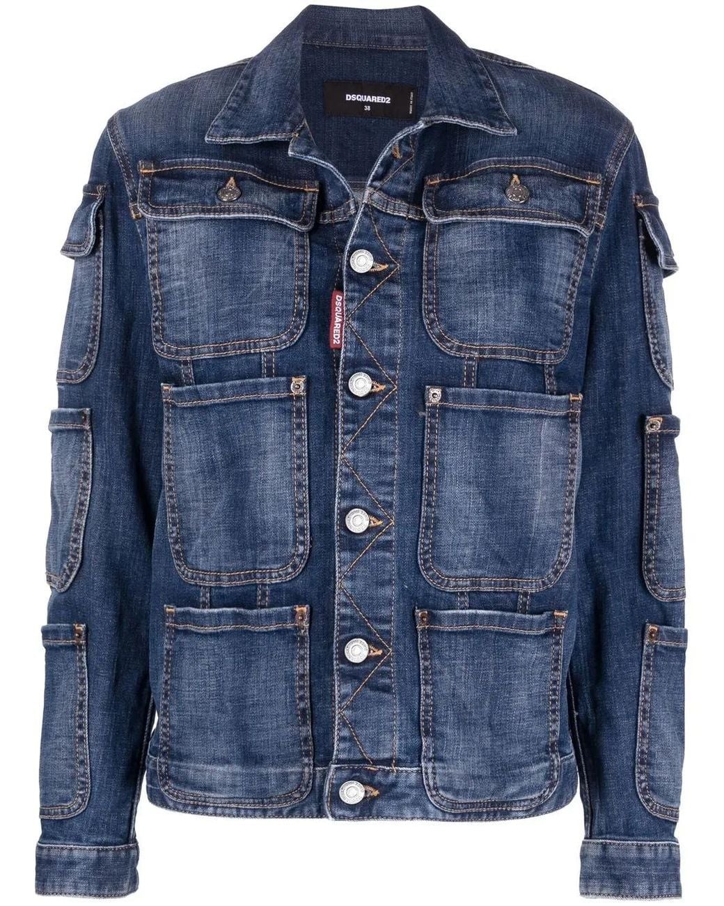 DSquared² Blue Pocket-detail Denim Jacket