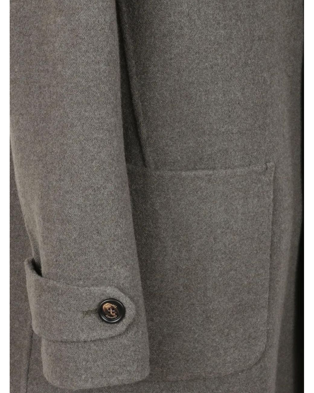 Eleventy Gray Button-Up Patch-Pocket Coat for men