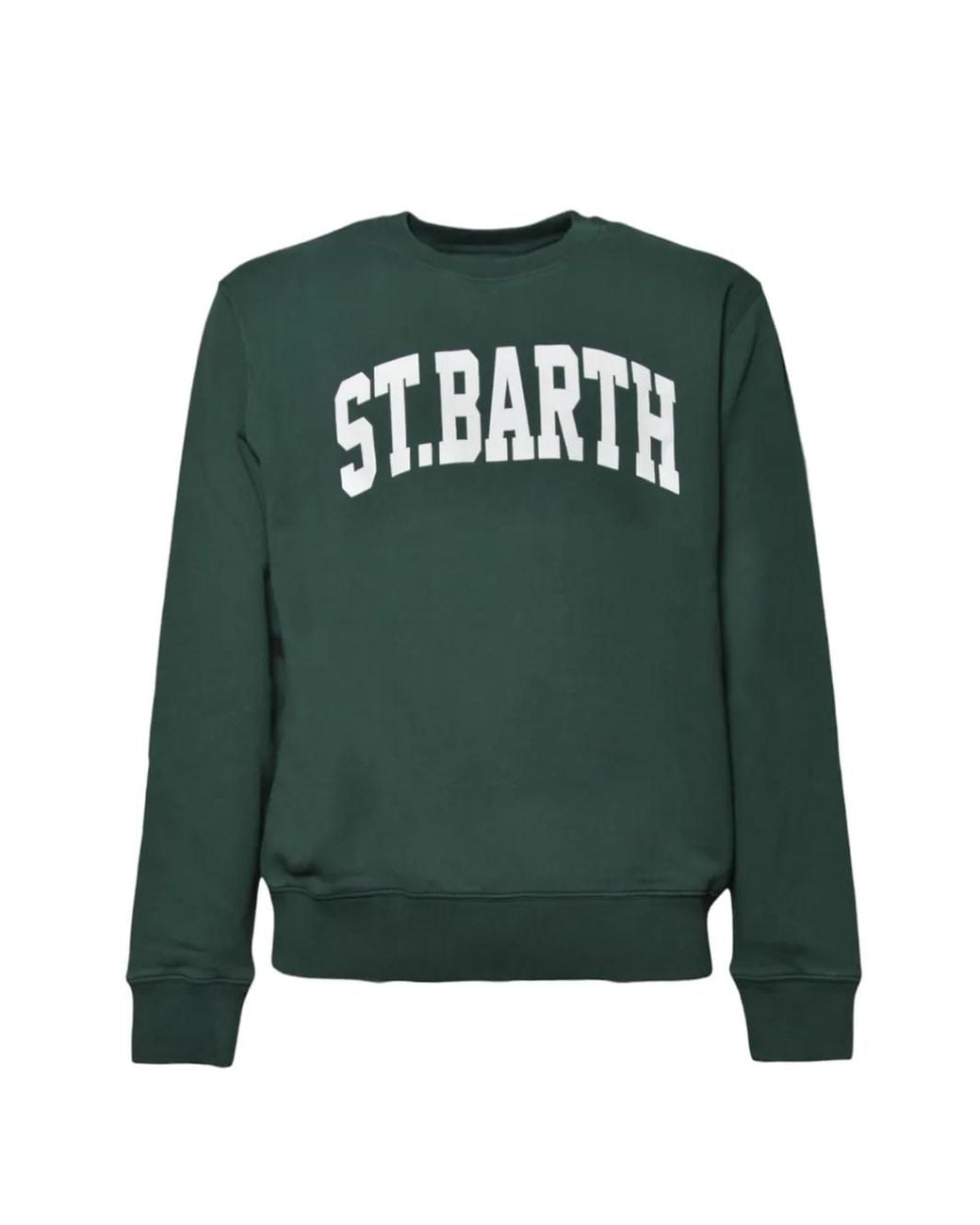 Mc2 Saint Barth Green Soho Cotton Sweatshirt With St. Barth Print for men