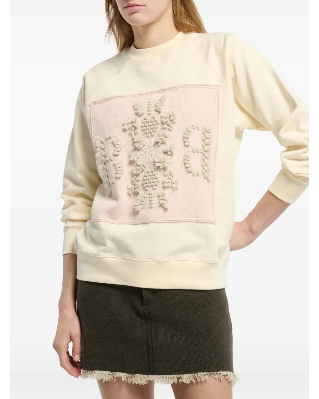 Barrie White Cashmere-Patch Logo Sweatshirt