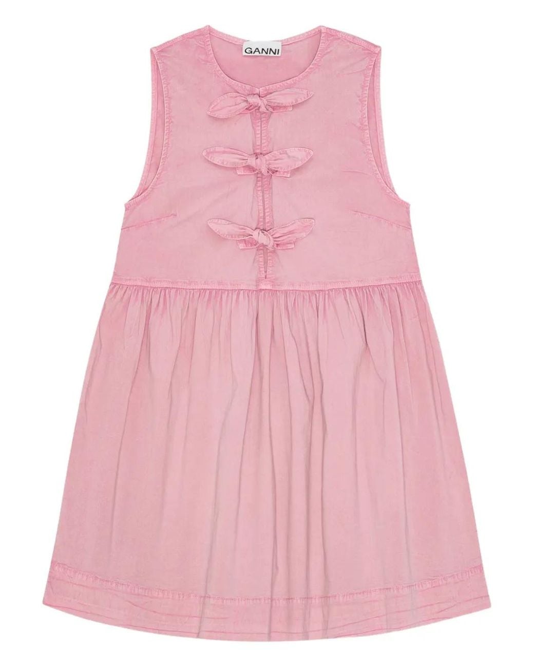 Ganni Pink Tie-Front Dress