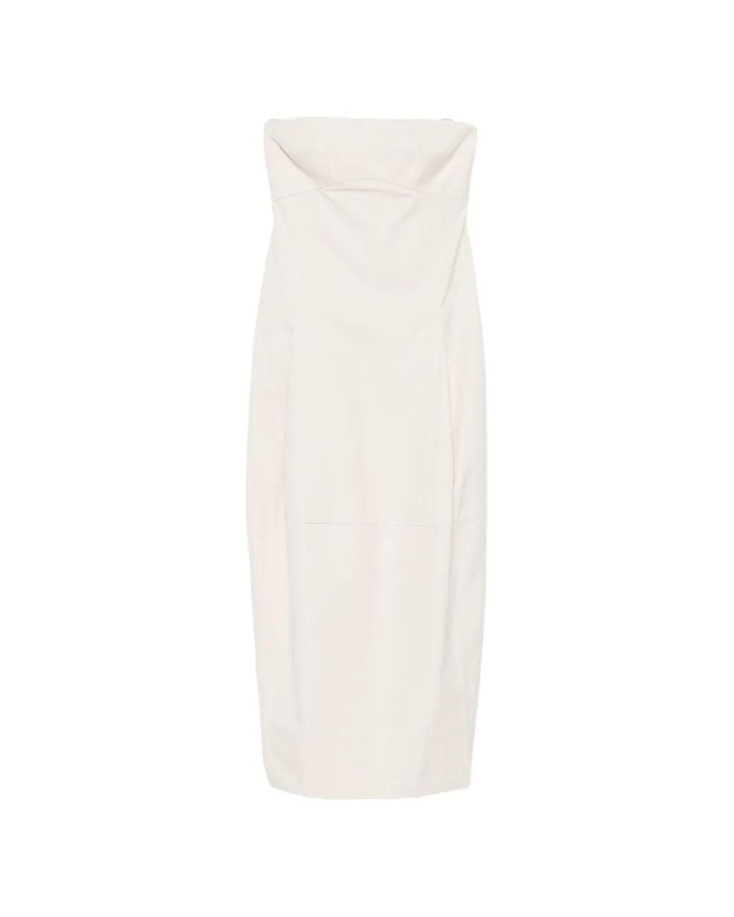 St. Agni White Pleated Cocoon Dress